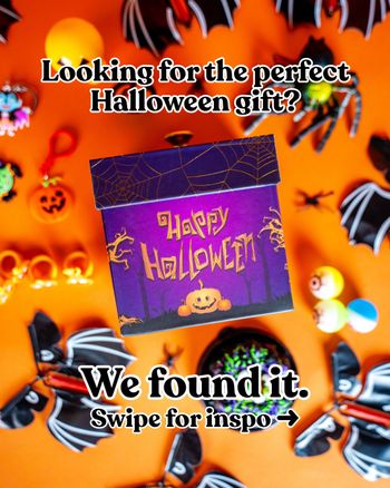 🎃✨ We're celebrating spooky season, don’t settle for ordinary gifts!! 
Swipe for some much needed Hallo-week gifting inspo. 👻

    gifts