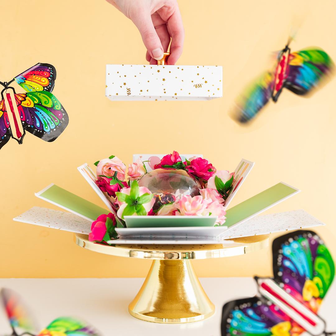 Surprise Cake Explosion Box Gift with Flying Butterfly Surprise ...