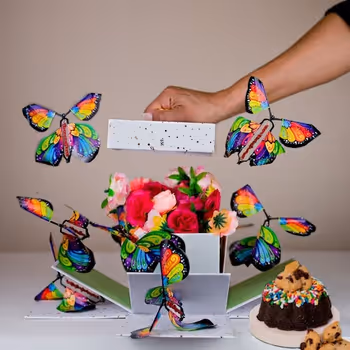 Surprise Cake Explosion Box Gift with Flying Butterfly Surprise
