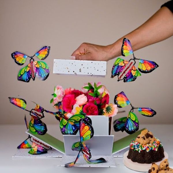 Surprise Cake Explosion Box Gift with Flying Butterfly Surprise