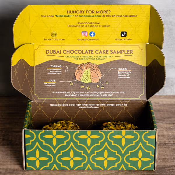 Dubai Chocolate Cake Duo