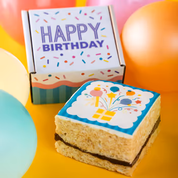 "Happy Birthday" Chocolate Caramel Crispy Cake